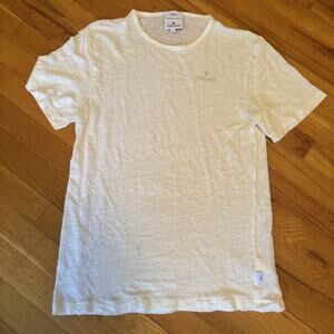 ONIA x RITZ CARLTON Men’s 100% Linen Shirt Cream Medium Top Short Sleeve Beach